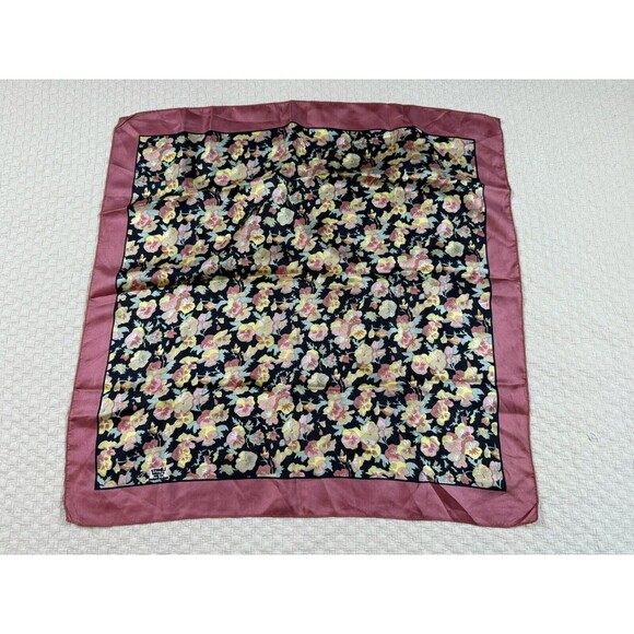 Liberty of London Scarf Floral Square England Pink Flower 22.5”X 22.5” - Picture 7 of 13